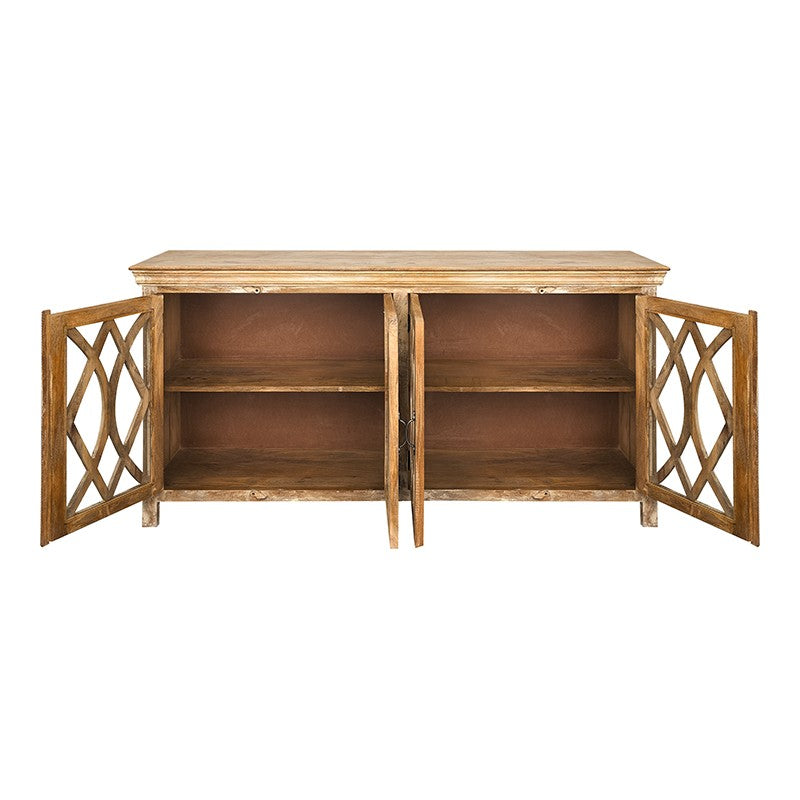 Aparador vitrina de madera de mango Piazza