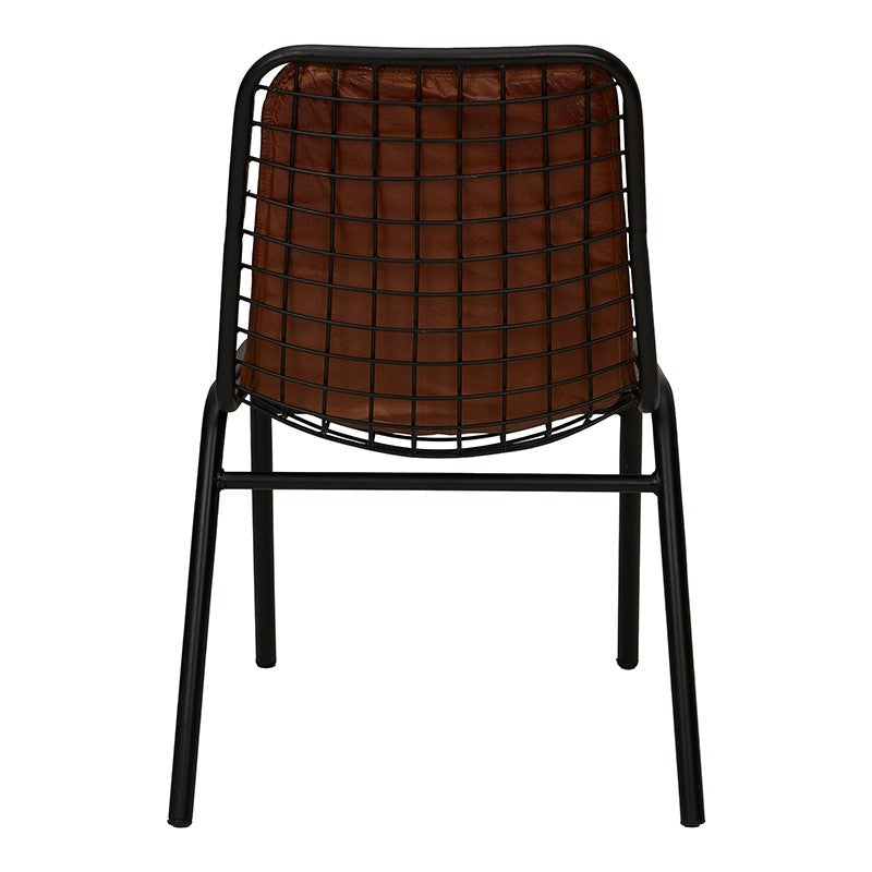 Silla de comedor vintage cuero Maya