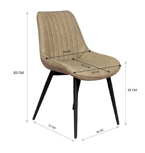 Silla de comedor tapizada vintage Briget