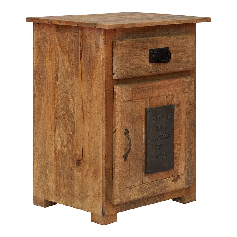 Mesita de noche madera y acero África