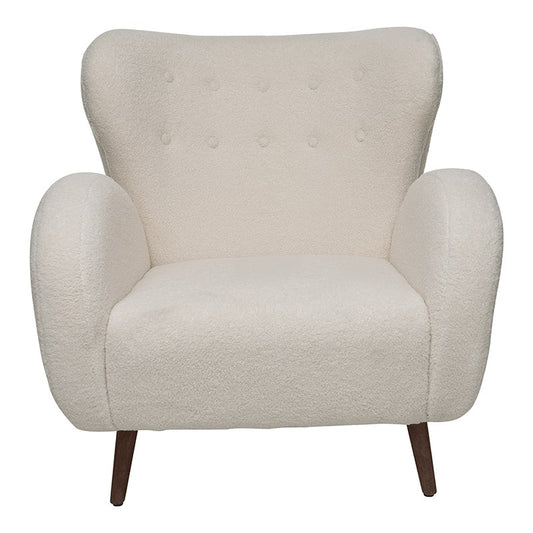 Sillón nórdico bouclé blanco Sam