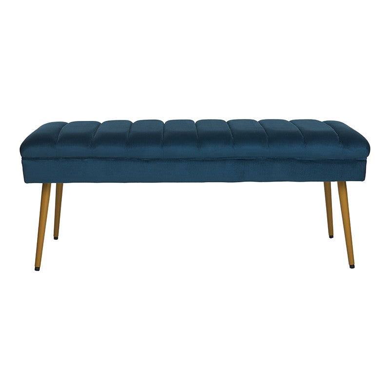Banco terciopelo patas doradas Lindor azul