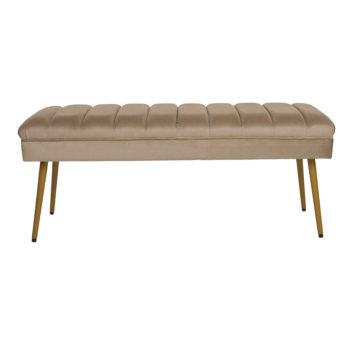 Banco terciopelo patas doradas Lindor beige