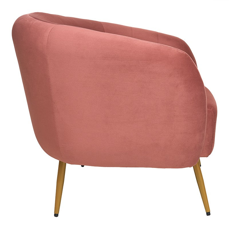 Sillón terciopelo patas oro Sorolla rosa