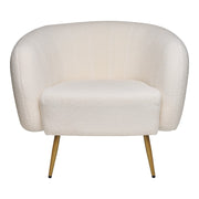 Sillón bouclé patas oro Sorolla blanco