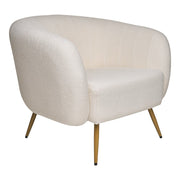 Sillón bouclé patas oro Sorolla blanco