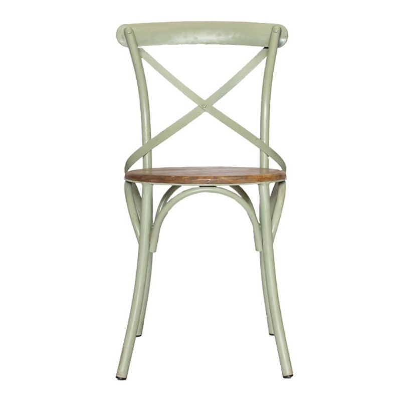 Silla De Comedor Vintage metal asiento madera Tone