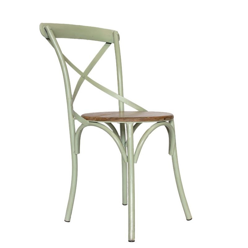 Silla De Comedor Vintage metal asiento madera Tone