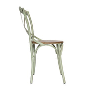 Silla De Comedor Vintage metal asiento madera Tone