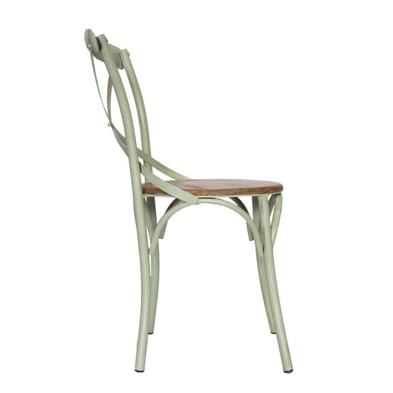 Silla De Comedor Vintage metal asiento madera Tone