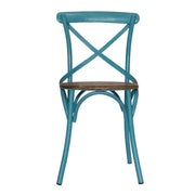 Silla De Comedor Vintage metal asiento madera Tone