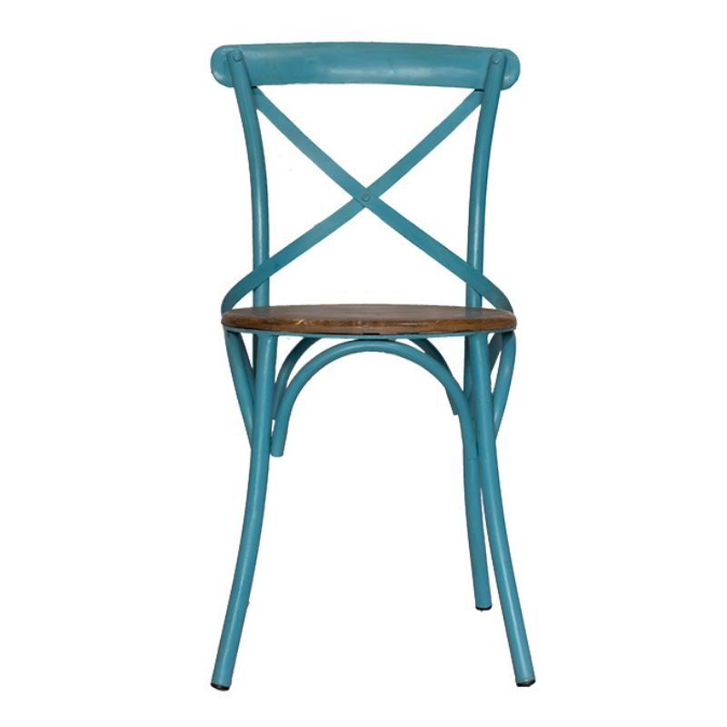 Silla De Comedor Vintage metal asiento madera Tone
