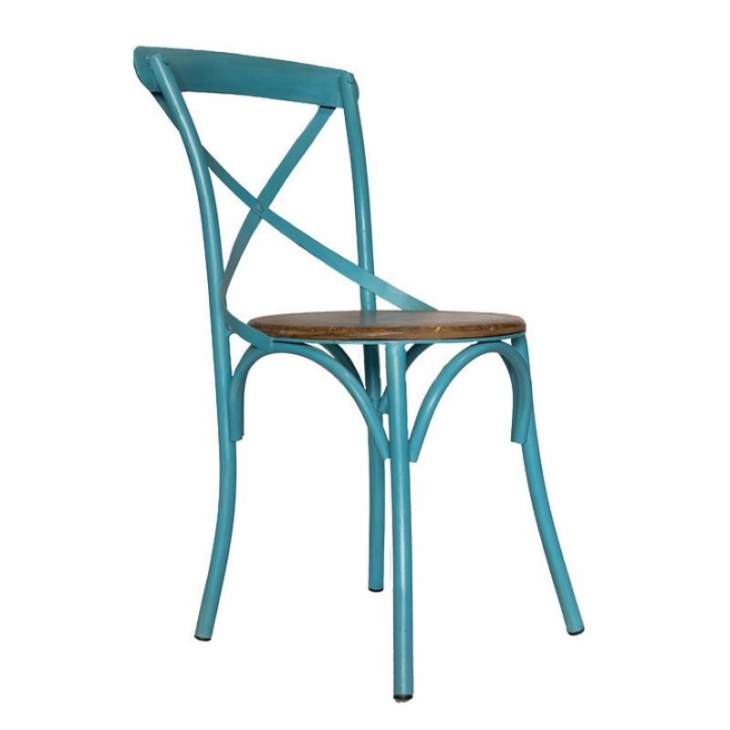 Silla De Comedor Vintage metal asiento madera Tone