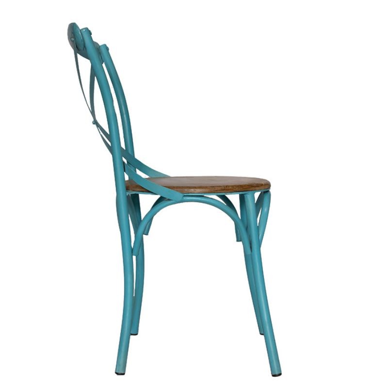 Silla De Comedor Vintage metal asiento madera Tone