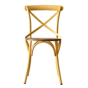 Silla De Comedor Vintage metal asiento madera Tone