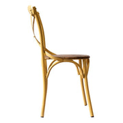 Silla De Comedor Vintage metal asiento madera Tone