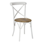 Silla De Comedor Vintage metal asiento madera Tone
