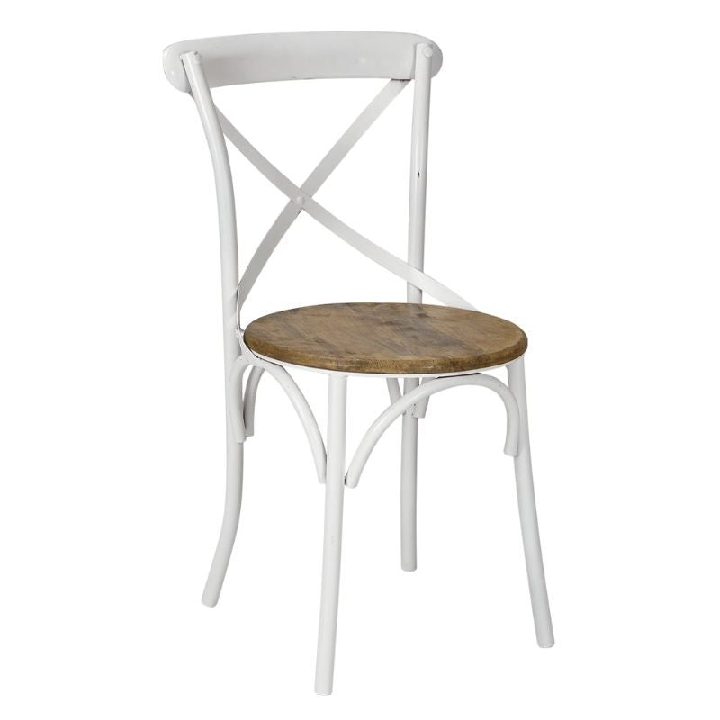Silla De Comedor Vintage metal asiento madera Tone