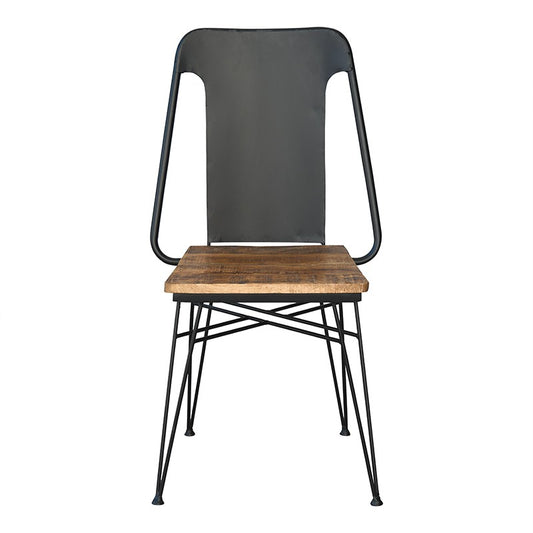 Silla vintage acero negro y madera Barein