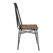 Silla vintage acero negro y madera Barein