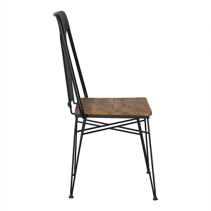 Silla vintage acero negro y madera Barein