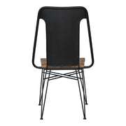 Silla vintage acero negro y madera Barein
