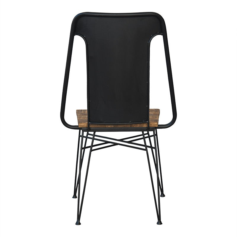 Silla vintage acero negro y madera Barein