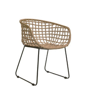 Sillón ratán sintético acero negro Connor