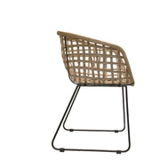 Sillón ratán sintético acero negro Connor
