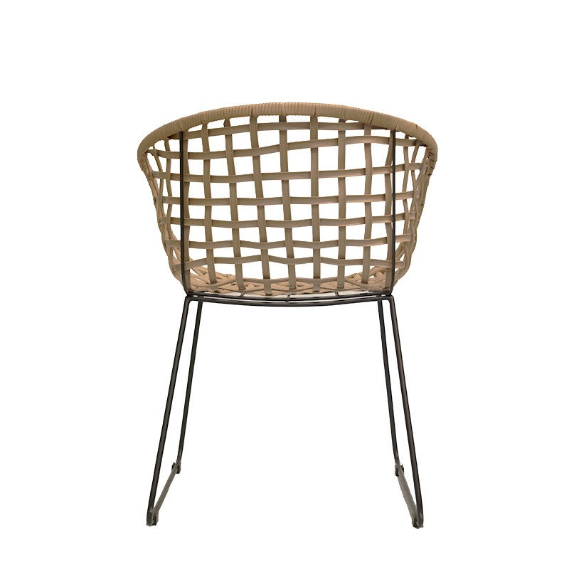 Sillón ratán sintético acero negro Connor