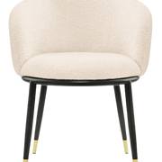 Sillón de comedor bouclé blanco Laima