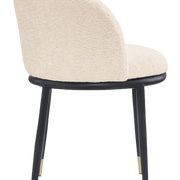 Sillón de comedor bouclé blanco Laima