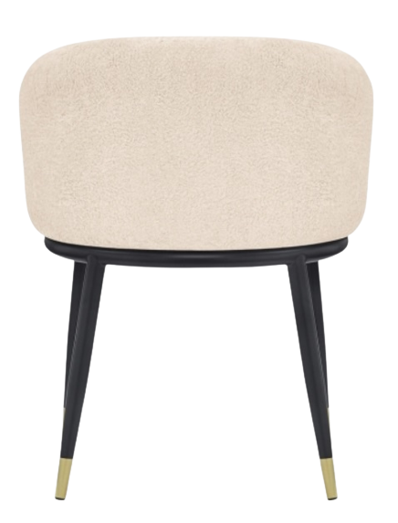 Sillón de comedor bouclé blanco Laima