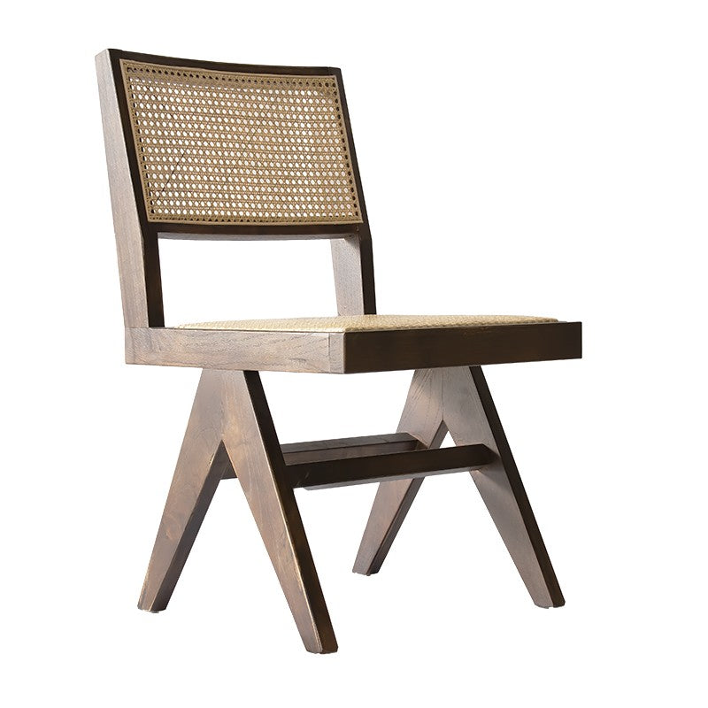 Silla de comedor madera y ratán Dana