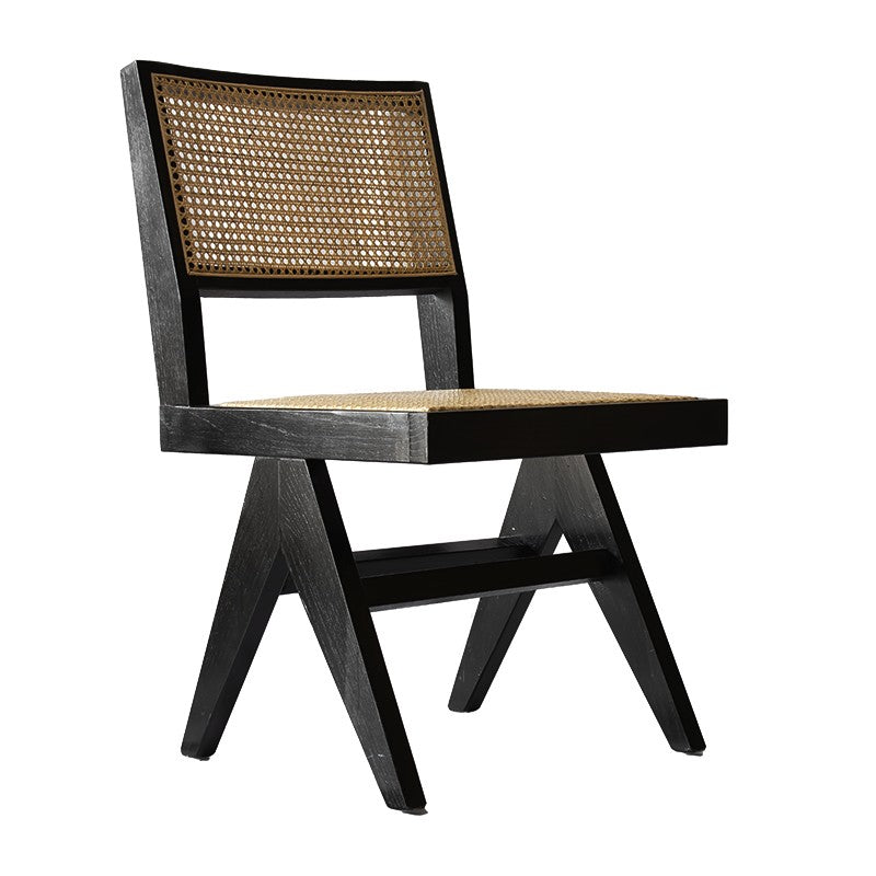 Silla de comedor madera y ratán Dana