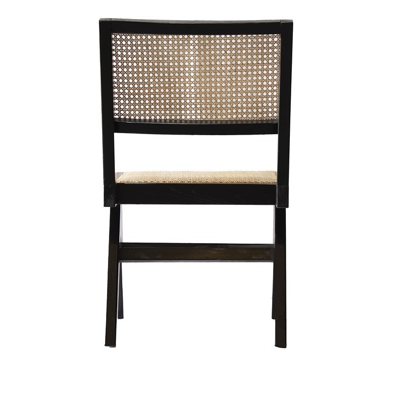 Silla de comedor madera y ratán Dana