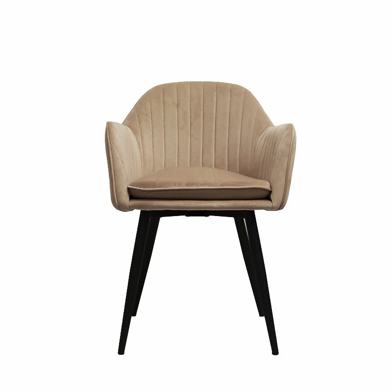 Sillón de comedor terciopelo beige Tomy