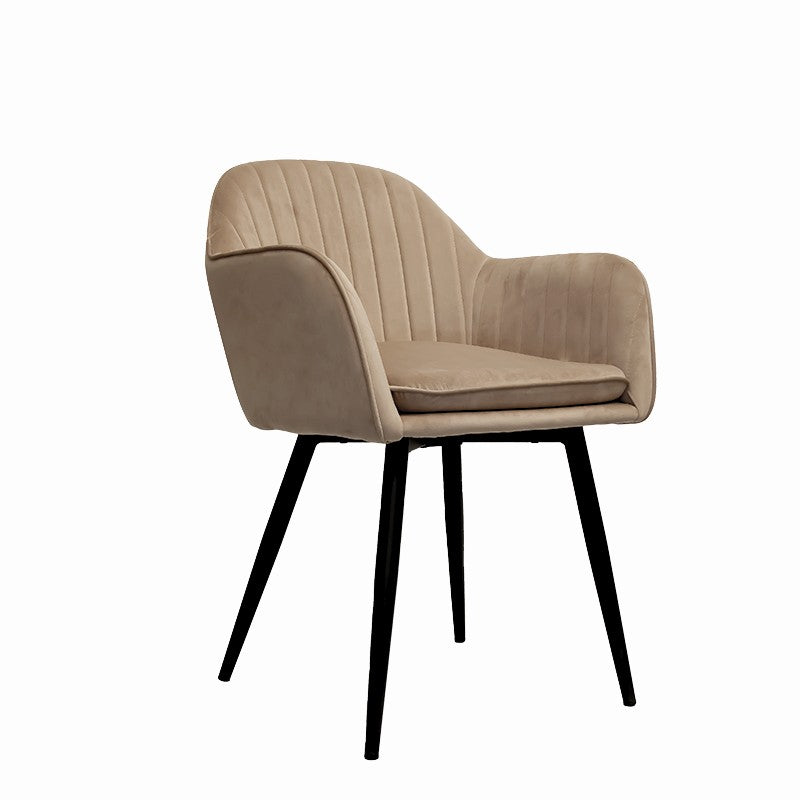 Sillón de comedor terciopelo beige Tomy