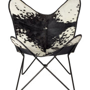 Silla vintage Butterfly piel vaca blanco negro