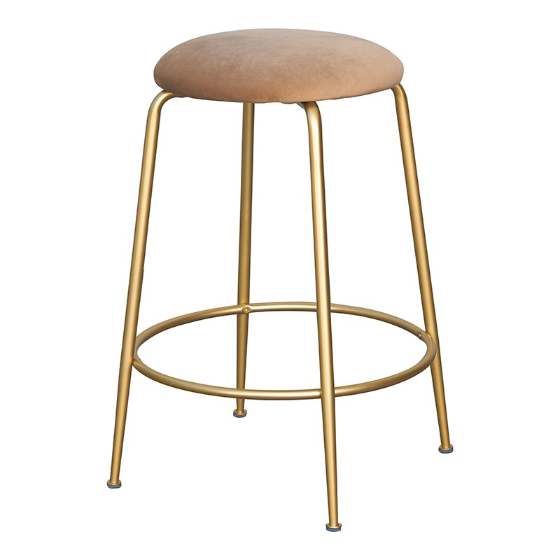 Taburete de terciopelo dorado 65cm Celia