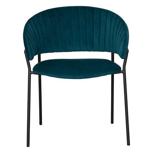 Silla de comedor terciopelo azul Arisa