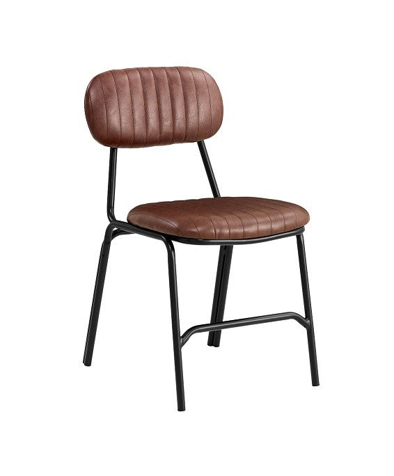 Silla de comedor vintage semipiel Atila