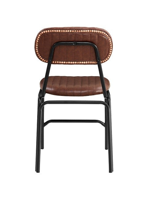 Silla de comedor vintage semipiel Atila