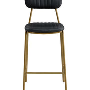 Taburete de bar vintage semipiel Negro gold Atila