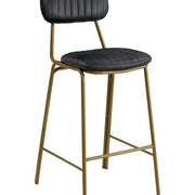 Taburete de bar vintage semipiel Negro gold Atila