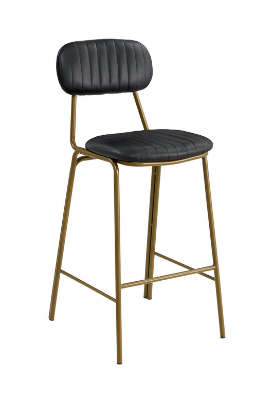 Taburete de bar vintage semipiel Negro gold Atila