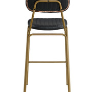 Taburete de bar vintage semipiel Negro gold Atila