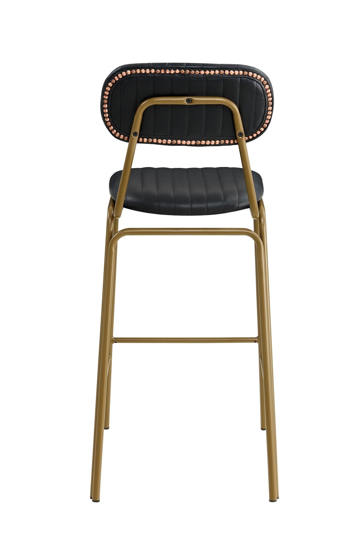 Taburete de bar vintage semipiel Negro gold Atila