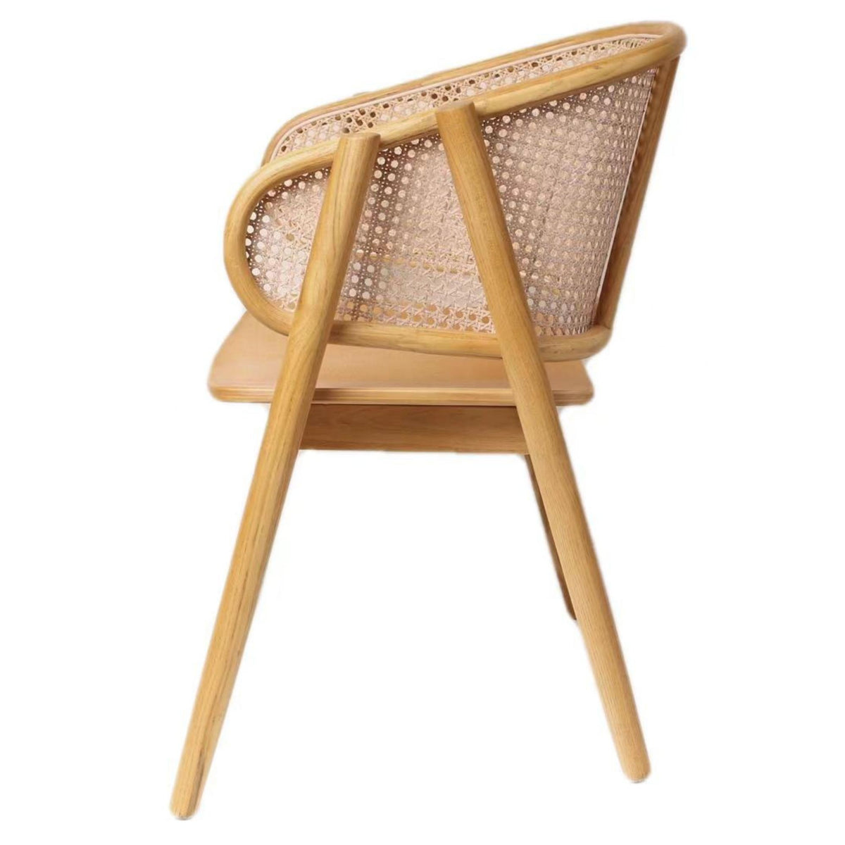 Silla comedor reposabrazos madera y ratán Arlo