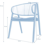 Silla comedor reposabrazos madera y ratán Arlo